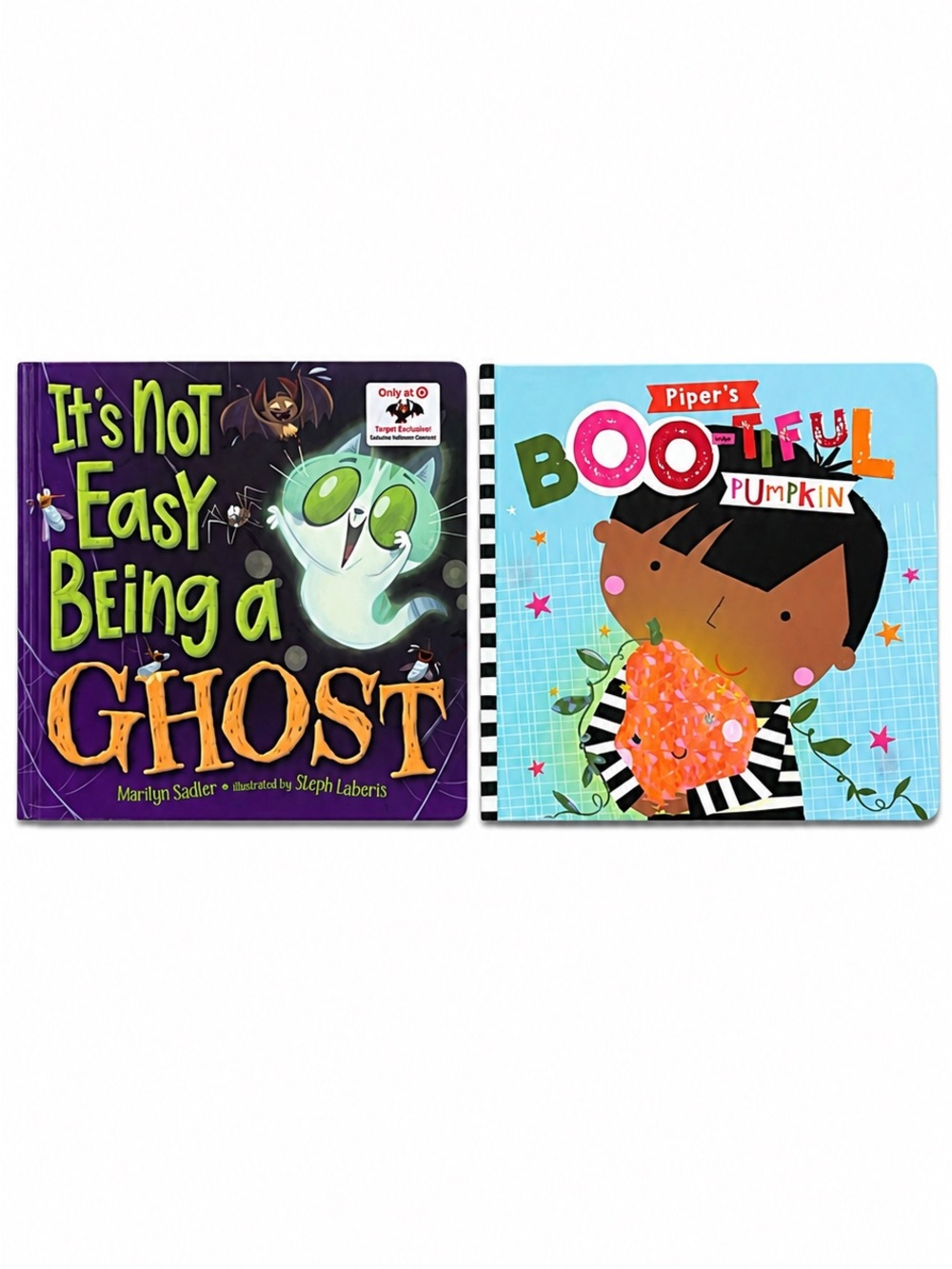 Set of 2 New Kids Halloween Books Ghost & Pumpkin Hardcover Target NEW